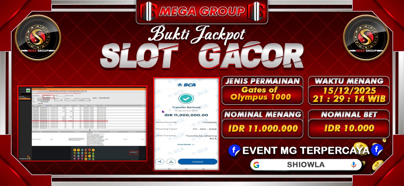 Bukti JP situs Shiowla hari Senin, 15 Desember 2025