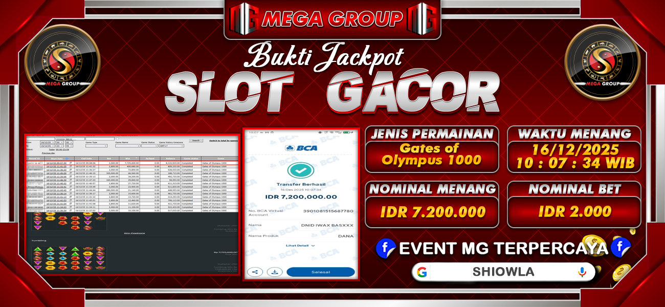 Bukti JP situs Shiowla hari Selasa, 16 Desember 2025